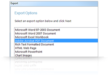 Export to PowerPoint, Word, and more